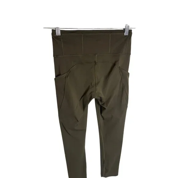 Lululemon Fast and Free High-Rise Crop II Green-sz 6 - Picture 8 of 10